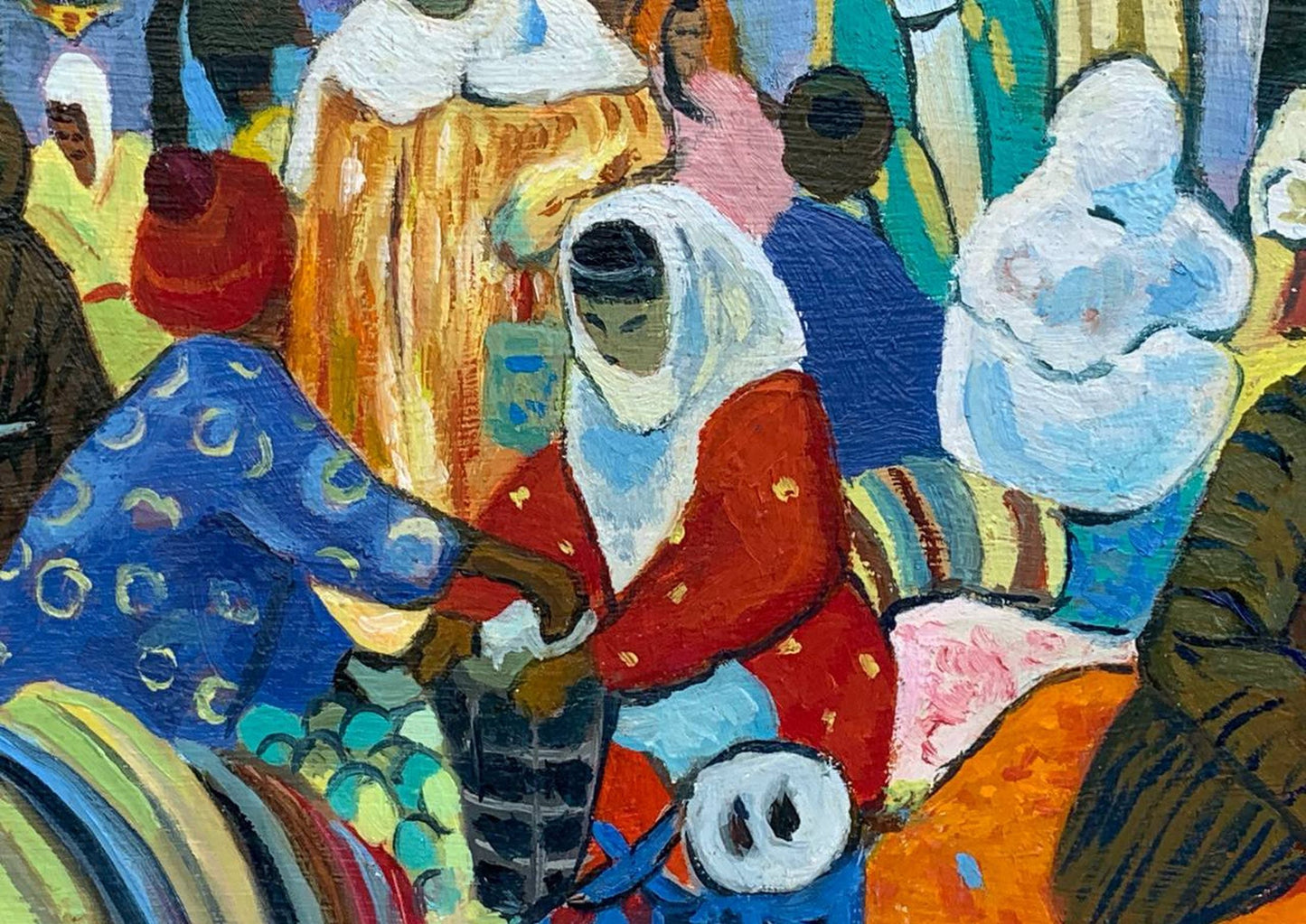 Abstract oil painting East market Victor Kokurin