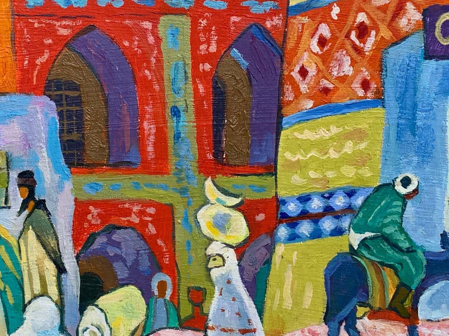 Abstract oil painting East market Victor Kokurin