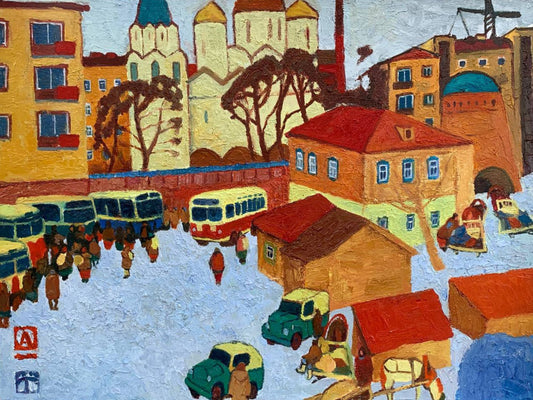 Abstract oil painting Stop Victor Kokurin