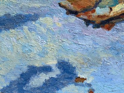 Vladimir Yakovlevich Yukin's rendition of "Stop at the Post Office" in oil painting