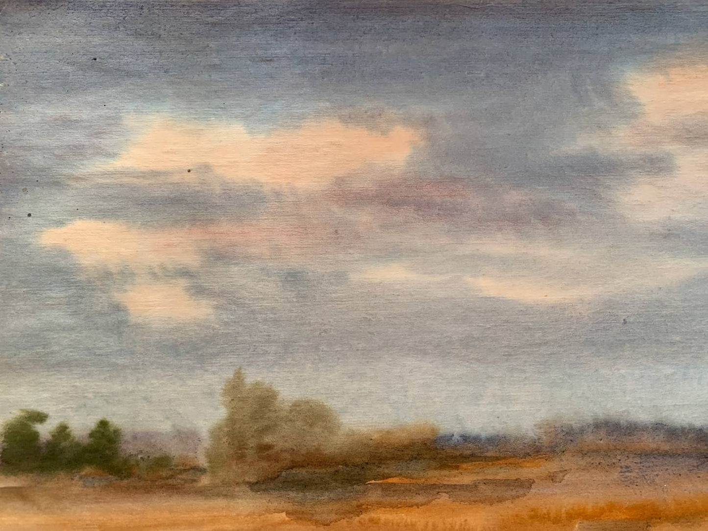 Watercolor painting Golden field A.Khorov