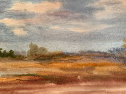 Watercolor painting Golden field A.Khorov