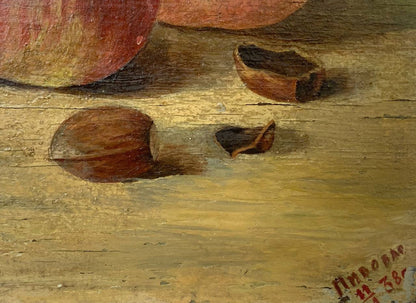 Oil painting Still life with apples
