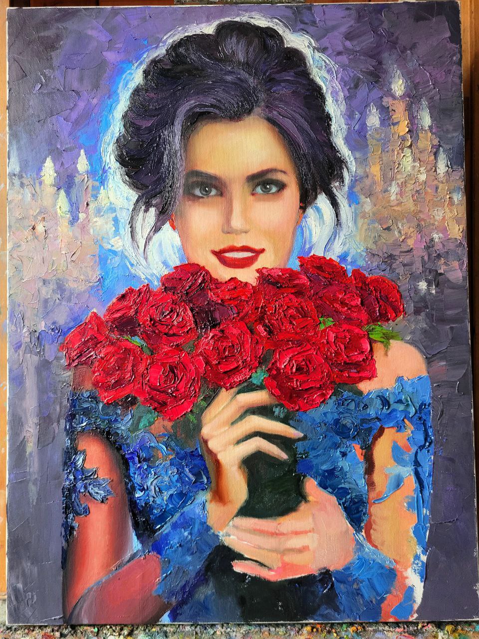 Custom Painting for Rishi Girl with Roses