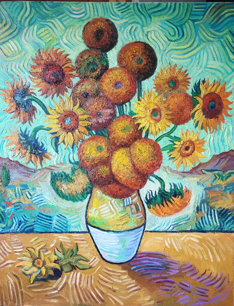 Custom painting "Sunflowers" for Rishi