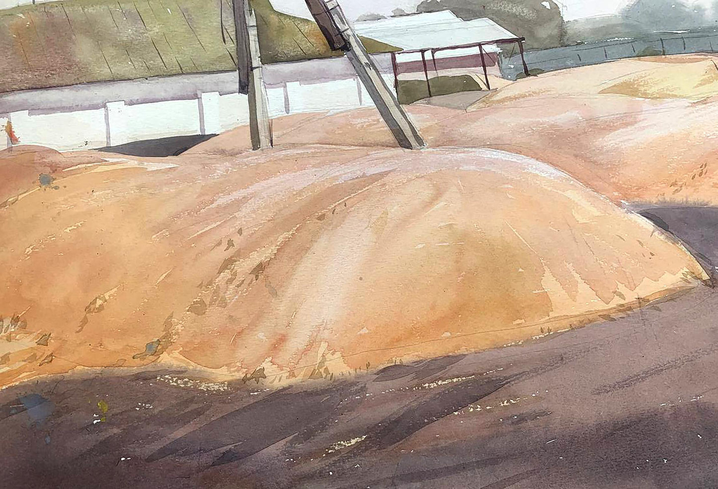 Watercolor painting On the farm Bloshenko Anatoly Mikhailovich
