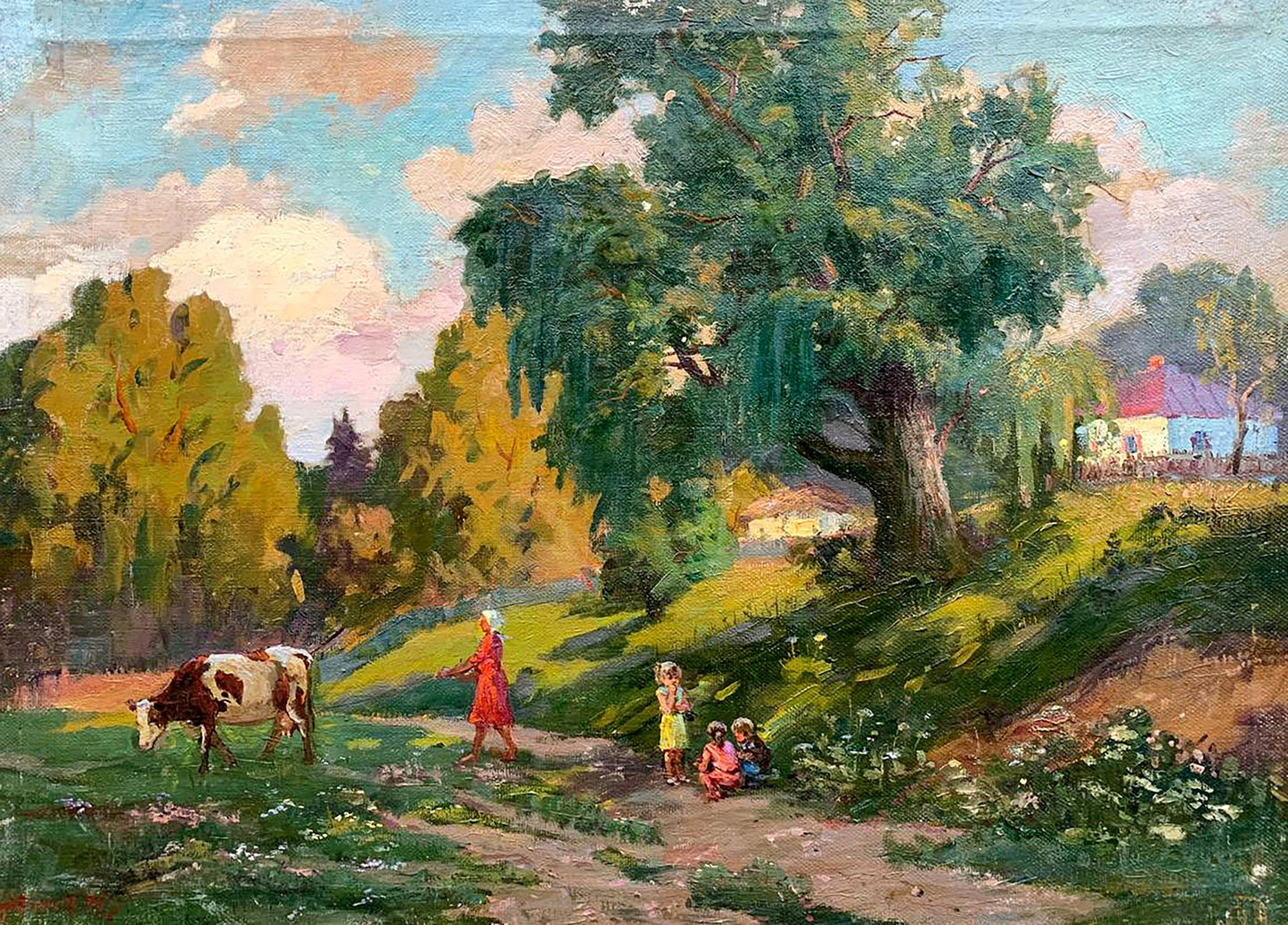 Oil painting Country life Rudenko Vladimir Mikhailovich