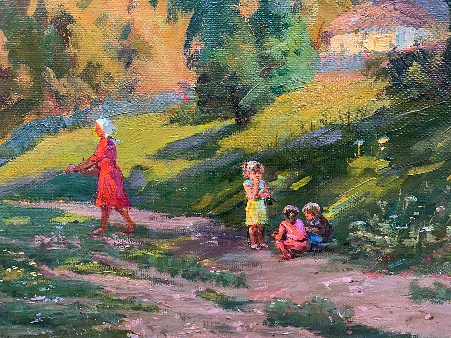 Oil painting Country life Rudenko Vladimir Mikhailovich