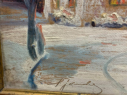 Oil painting Winter evening Yarotsky Stanislav (Jarocki)