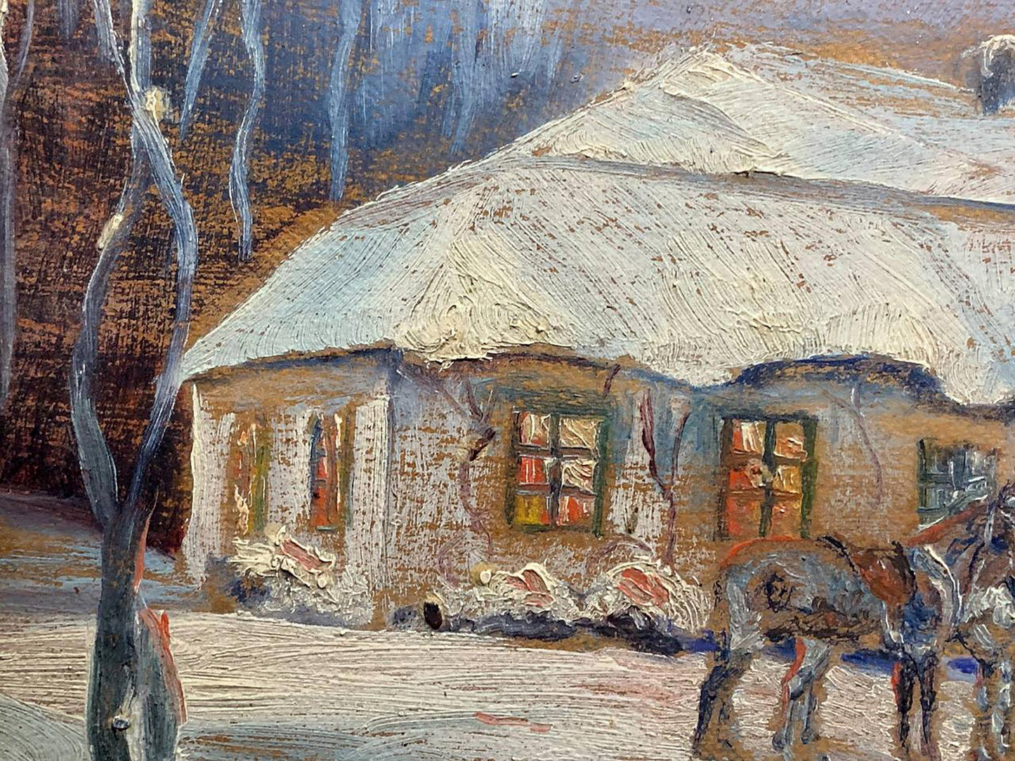 Oil painting Winter evening Yarotsky Stanislav (Jarocki)