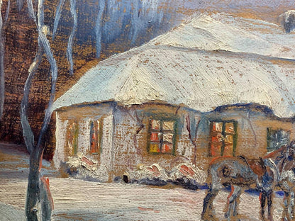 Oil painting Winter evening Yarotsky Stanislav (Jarocki)