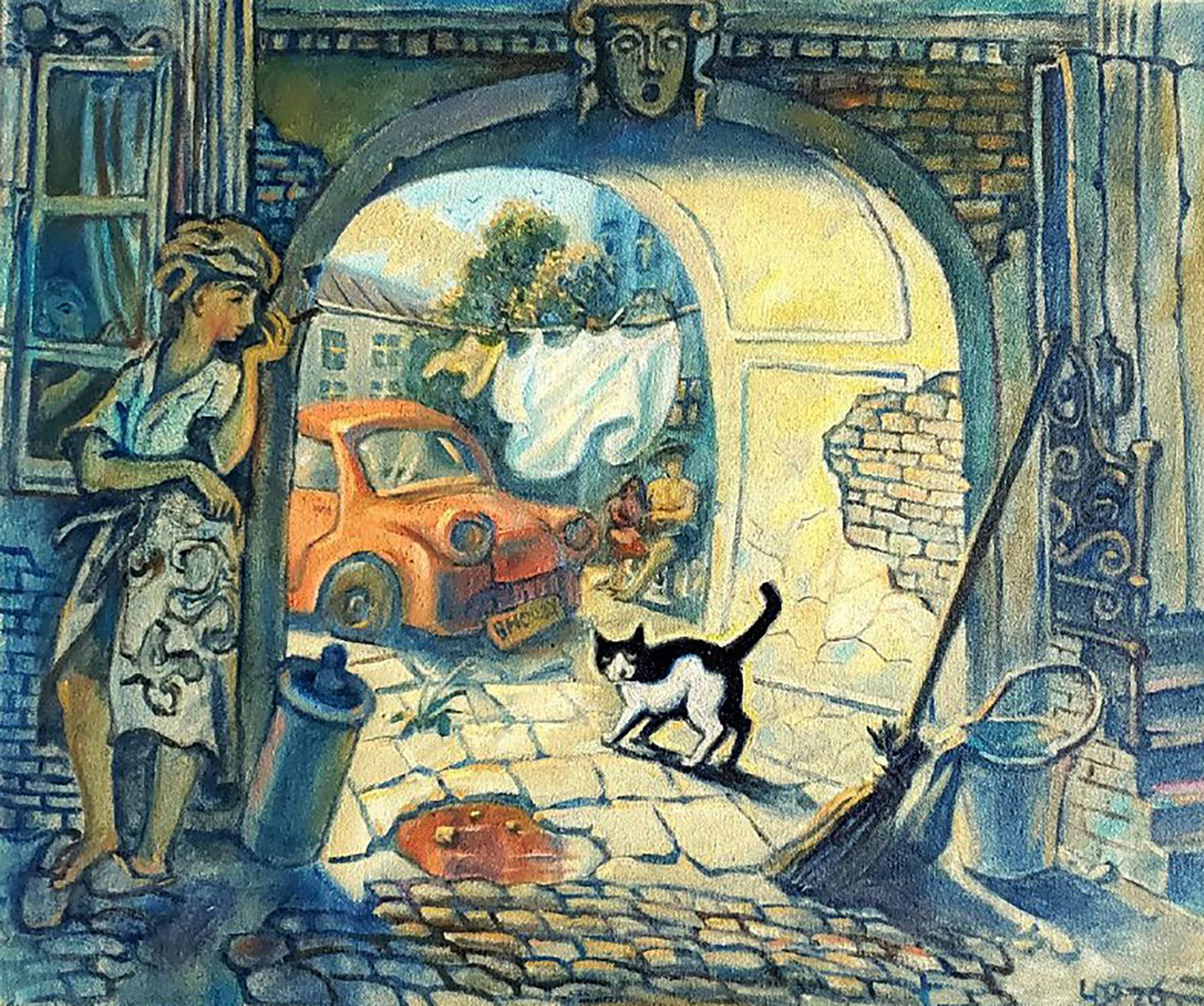 Oil painting Odessa courtyard Litvinov Daniil Olegovich