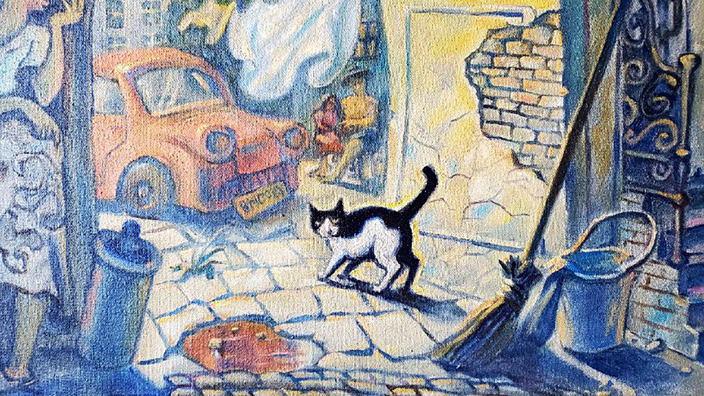 Oil painting Odessa courtyard Litvinov Daniil Olegovich