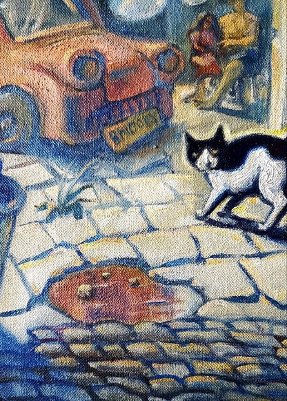 Oil painting Odessa courtyard Litvinov Daniil Olegovich