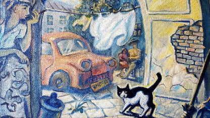 Oil painting Odessa courtyard Litvinov Daniil Olegovich