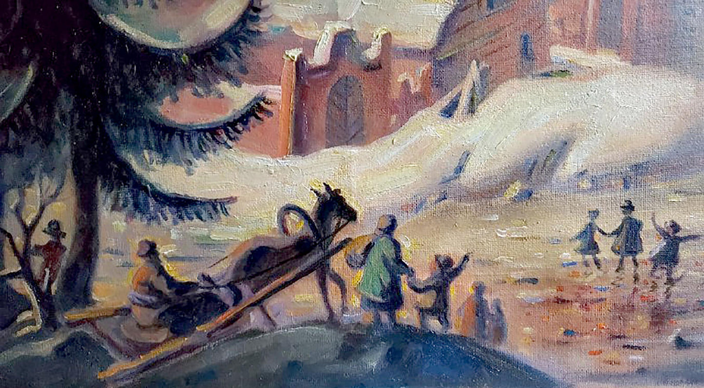 Oil painting Monastery in winter Litvinov Daniil Olegovich