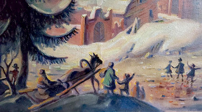 Oil painting Monastery in winter Litvinov Daniil Olegovich