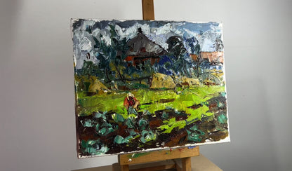 Oil painting village weekdays Ivanyuk Alex