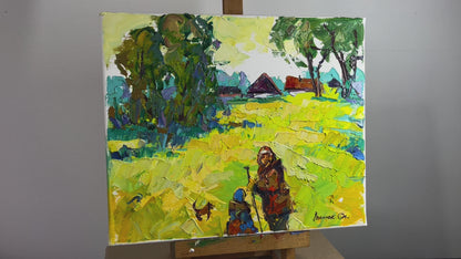 Oil painting On the run Alex Ivanyuk