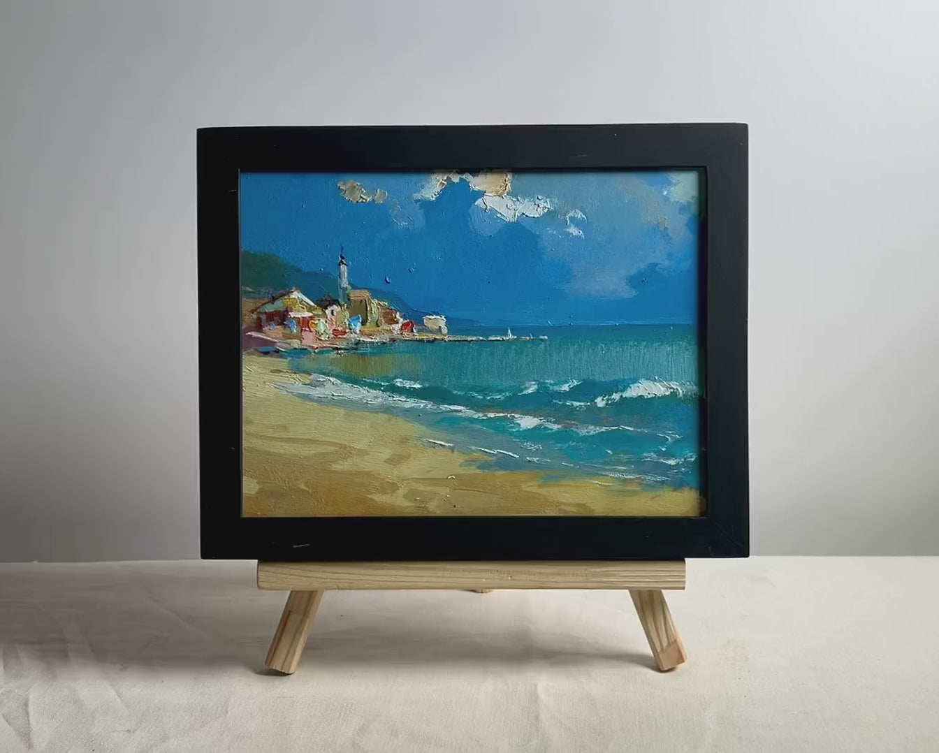 OIl painting Walking along the sandy shore Yuriy Suprunchuk – My Store
