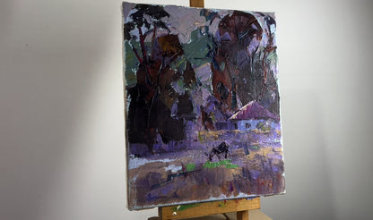 Oil painting House at the edge of the forest Ivanyuk Alex