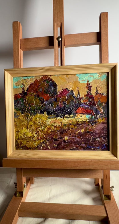 Oil painting Warm evening near the forest Alex Ivanyuk