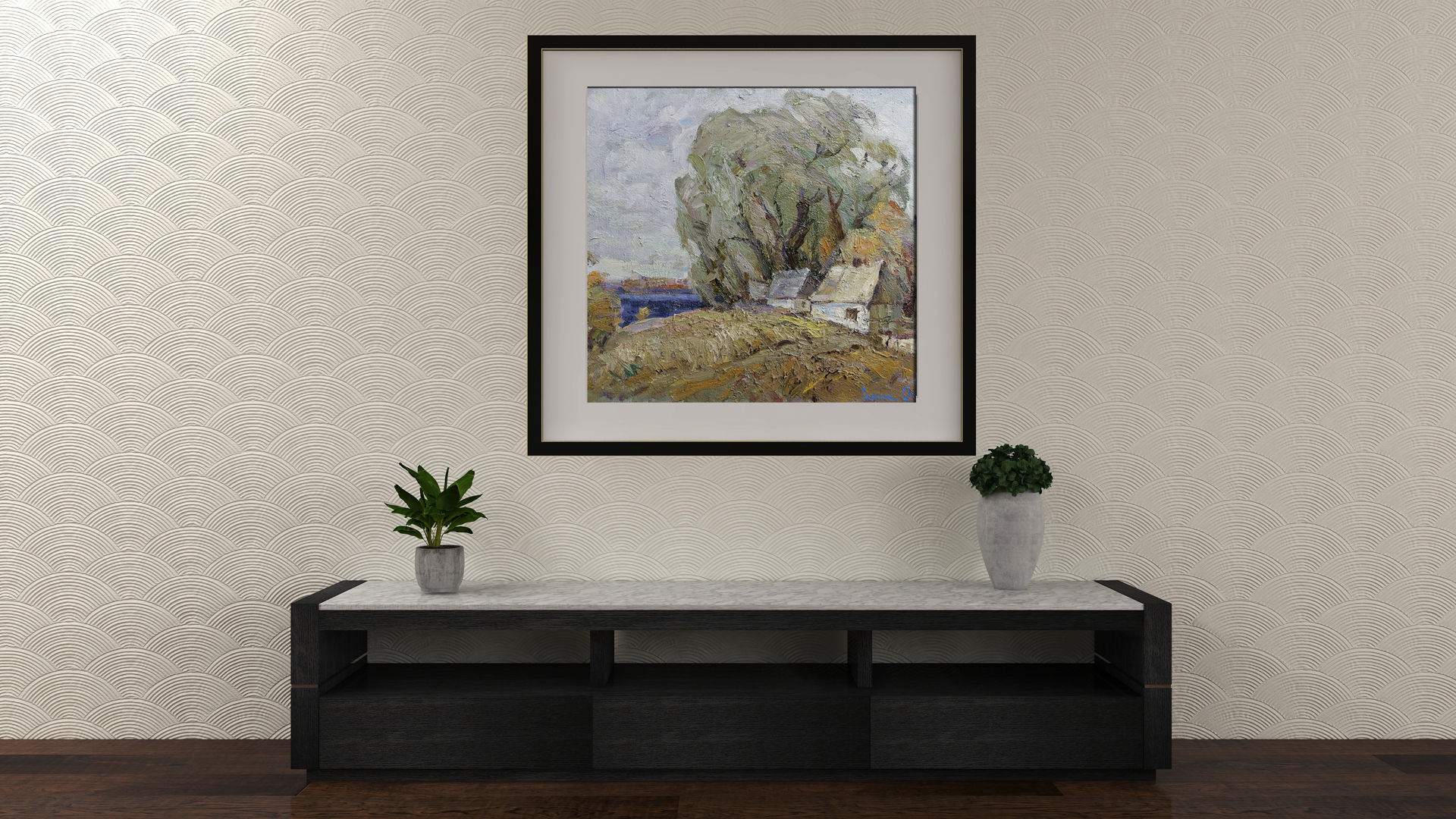Oil Painting NatureVillage landscape Art